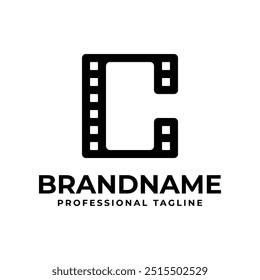 Logotipo de la película de la letra C, perfecto para los estudios de producción del cine o del cine