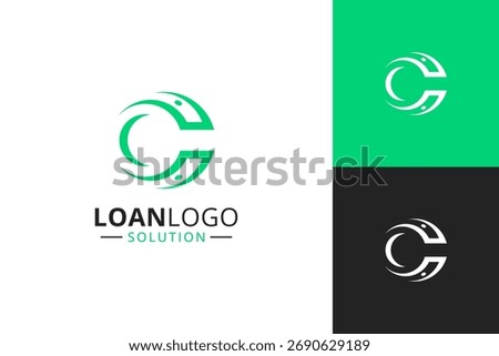 Letter C financial logo template. Abstract monogram logo usable for business, corporate and loan solution.