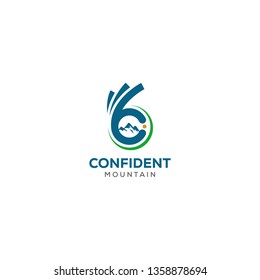Letter C fingers vector sign. Hand Ok symbol icon. Negative space idea logotype.mountain and seed logo design template