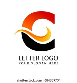 Letter C Fire Logo