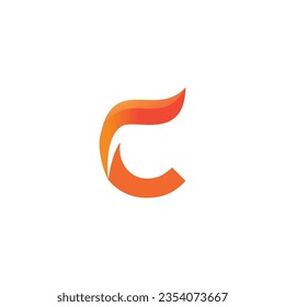 Letter C Fire Logo Symbol, Vektorvorlage