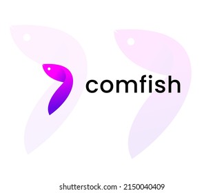 letter c with fish logo design template