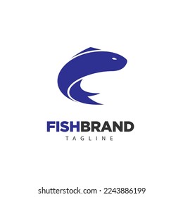 Letter C fish vector logo design for sea food cafe restaurant