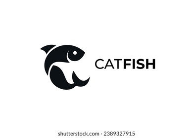 diseño del logotipo de la plantilla de vectores de peces de la letra c