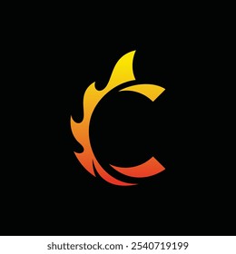 Letter C for Flame Fire Logo Design Inspiration