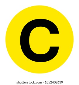 Letter C Floor Marker Symbol, Vector Illustration, Isolate On White Background Label. EPS10