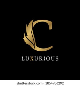 letter C floral decorative luxurious alphabet for bridal, wedding, beauty care logo, personal branding image, make up artist,eye lash, nail art or any other royal brand and company