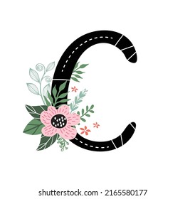 Letter C Floral Design Plant Design Stock Vector (Royalty Free ...