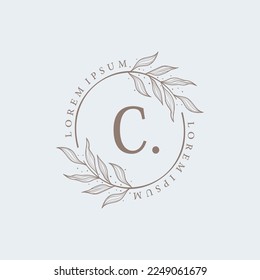 letter C floral logo design. logo for women beauty salon massage cosmetic or spa brand