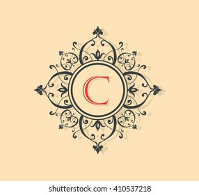 Letter C Floral monogram.