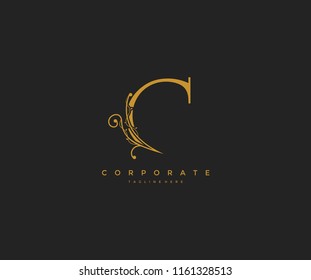 Letter C Floral Monogram Premium Elegant Logo Design