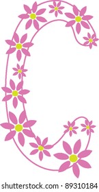 Letter C from flower alphabet set