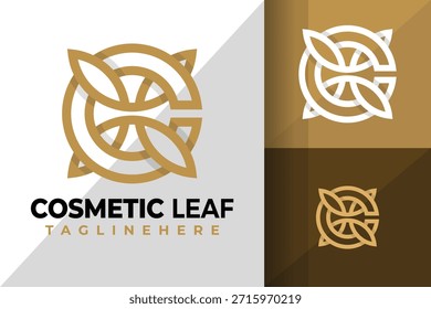 Letra C Folha de flor Logotipos Elemento de design Elemento de estoque Vetor ilustração
