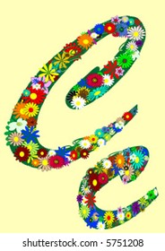 letter c  with flowers