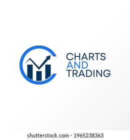 Letter C font with Chart or trading image graphic icon logo design abstract concept vector stock. Can be used as a symbol related to business or initial