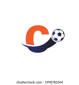 Letter C with football ball logo
