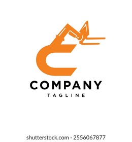 Letter C Forklift Logo Icon Vector