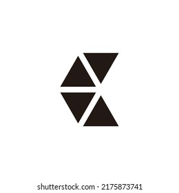 Letter C four triangles geometric symbol simple logo vector