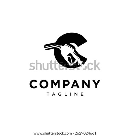 Letter C Fuel Nozzle Logo Icon Vector