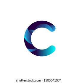letter c futuristic gradient logo