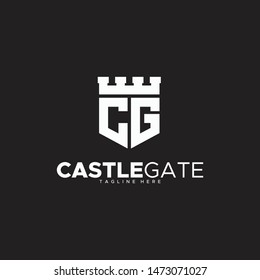 letter C & G for castle gate logo design unique