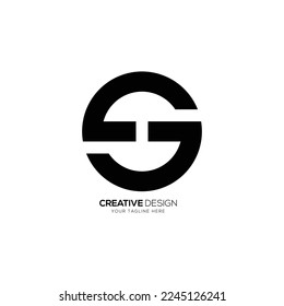 Letter C G circle shape monogram logo