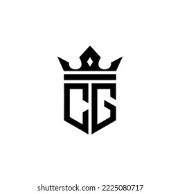 letter C and G crown logo vector sign template