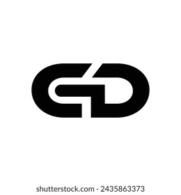 Letra c g d moderna forma única monograma creativo elegante logo