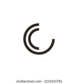 Letter C and G line, circle geometric symbol simple logo vector