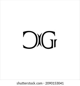 plantilla de vector de logotipo de letra c g creativa