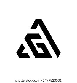 Letter c g a modern triangle shapes alphabet logo