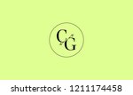 LETTER C AND G MONOGRAM LOGO WITH CIRCLE FRAME FOR LOGO DESIGN OR ILLUSTRATION USE