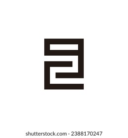 Letter c g number 2 square geometric symbol simple logo vector