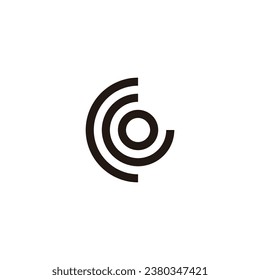Letter C, G and o circle round geometric symbol simple logo vector