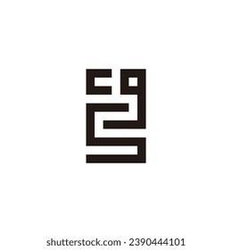 Letter c, g and s square geometric symbol simple logo vector