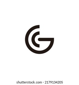 Letter c and G semicircle geometric symbol simple logo vector