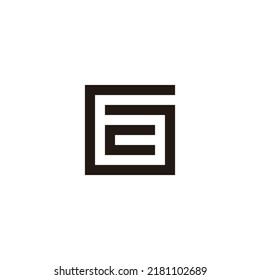 Buchstabe c in G, viereckiges geometrisches Symbol, einfaches Logo, Vektorgrafik