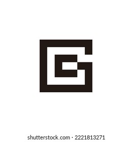 Letter c and G square geometric symbol simple logo vector