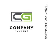 Letter C G Square Logo Icon vector