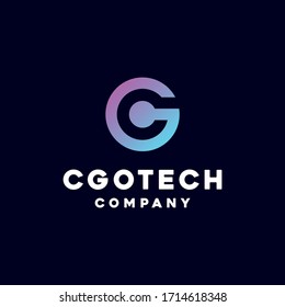 Letter C and G Technology Logo Design Vector. Media Symbol and App emblem icon for company.