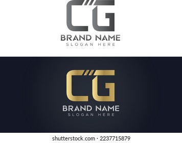 Letter C G Typography vector logo icon design