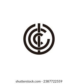 Letter c, G and W circle round geometric symbol simple logo vector