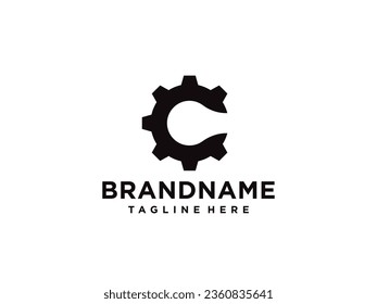 Design-Template-Element für Logo-Design des Zeichengetriebetyps C