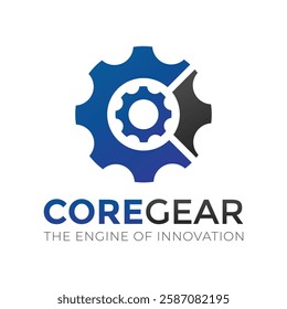 Letter C Gear Logo. Modern logo combination gear with letter C