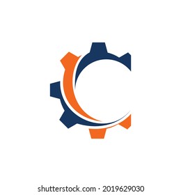 Letter C Gear Modern Abstract Business Logo