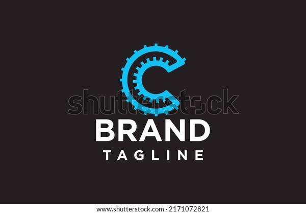 Letter C Gear Modern Abstract Business Logo .C\
logo gear for identity. industrial template vector illustration for\
your brand.
