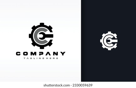 letter C gear wrench logo