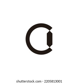 Letter C gem, hexagon geometric symbol simple logo vector