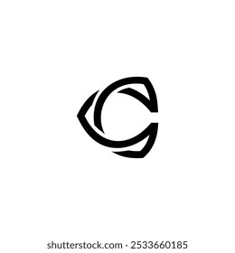 Letra C Geométrica Abstract Logo Design, Simples E Limpo