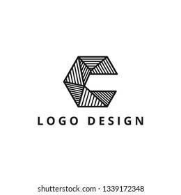 letter c geometric logo design template vector